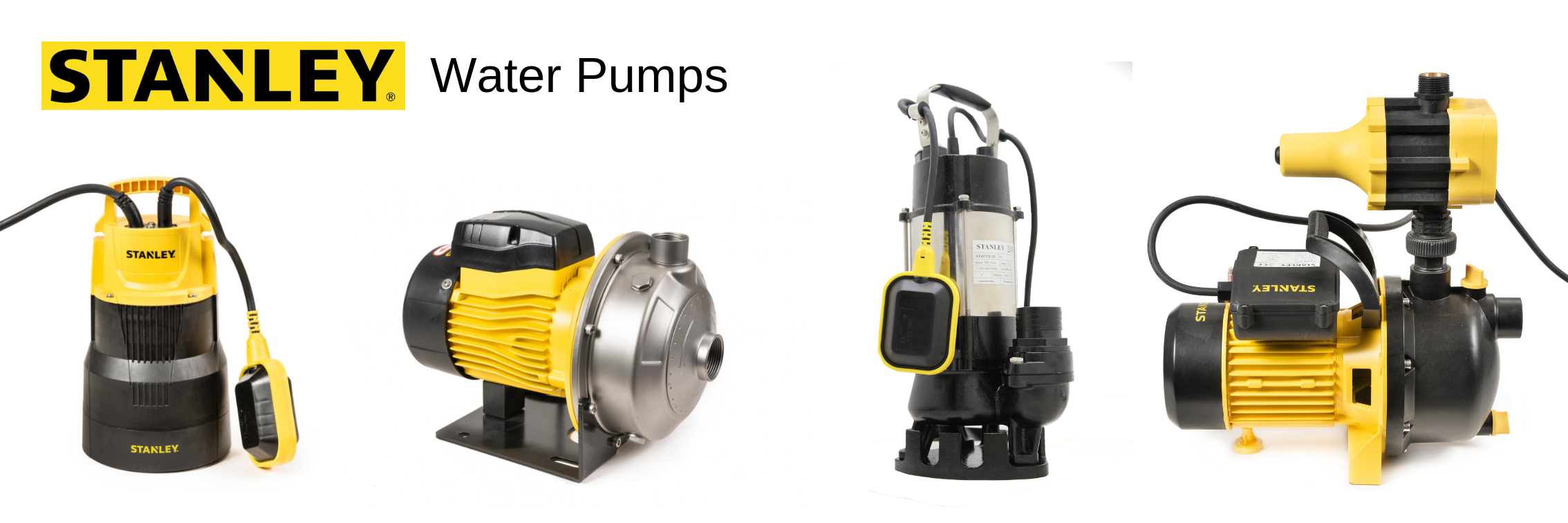 A range of water pumps from Stanley available from Perkinz Farming products
